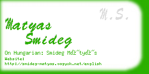 matyas smideg business card